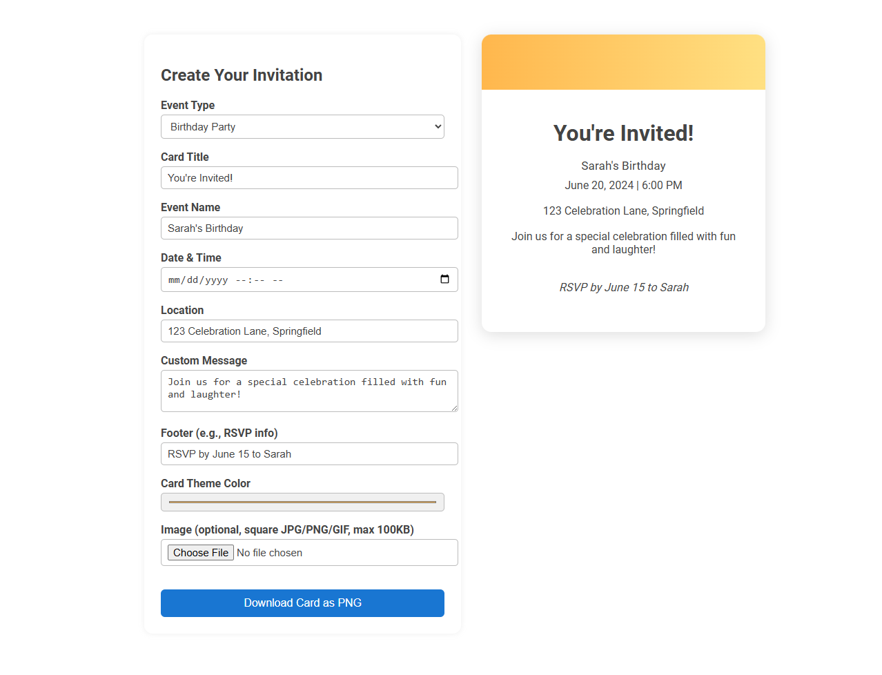 Free Online Tool for Creating Customizable Event Invitation Cards