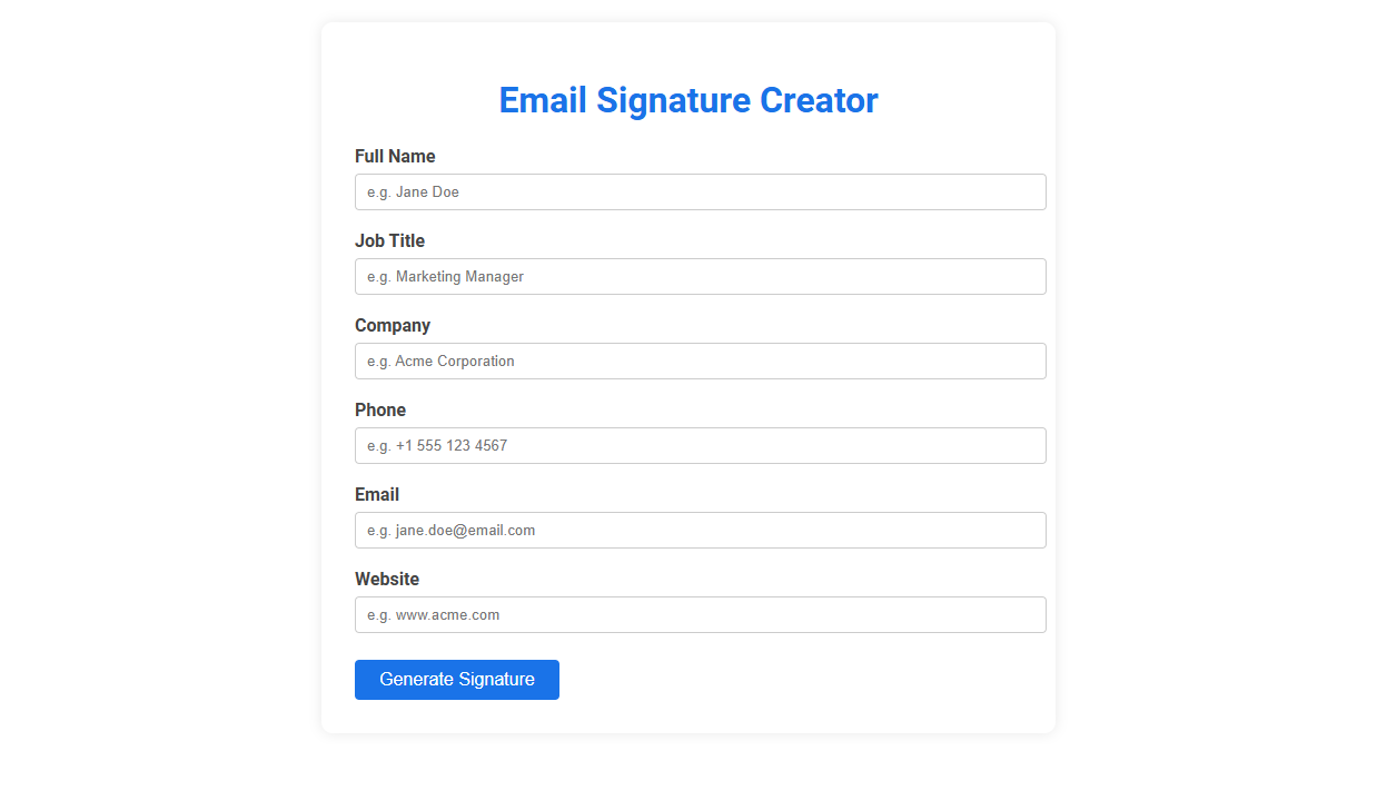 Free Online Tool for Creating Professional Email Signatures for Marketers