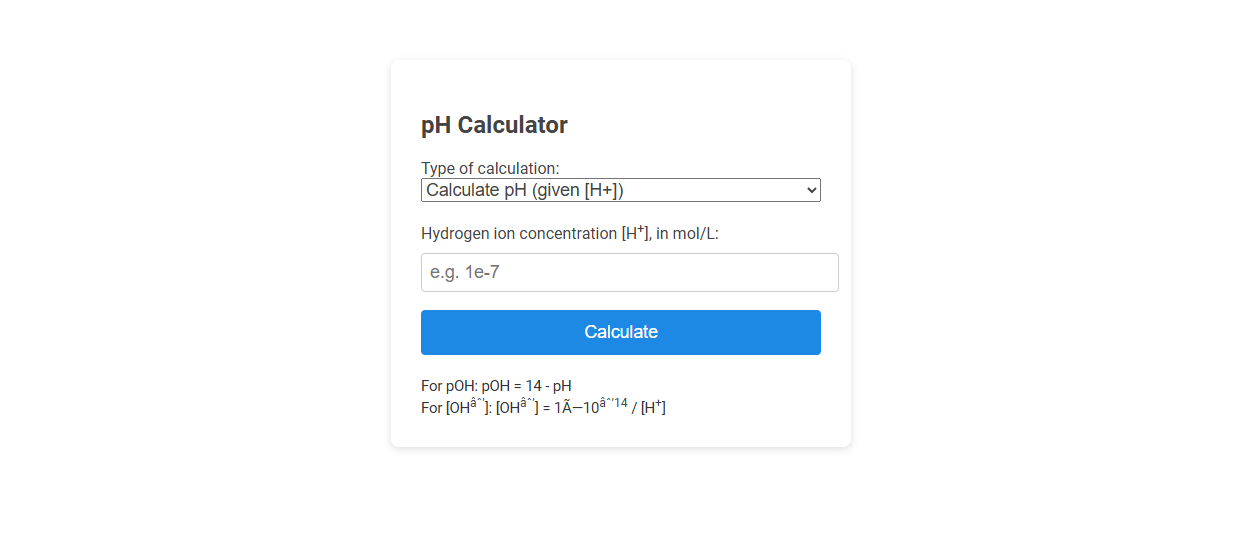 Free Online Tool for Accurate pH Calculation in Scientific Research