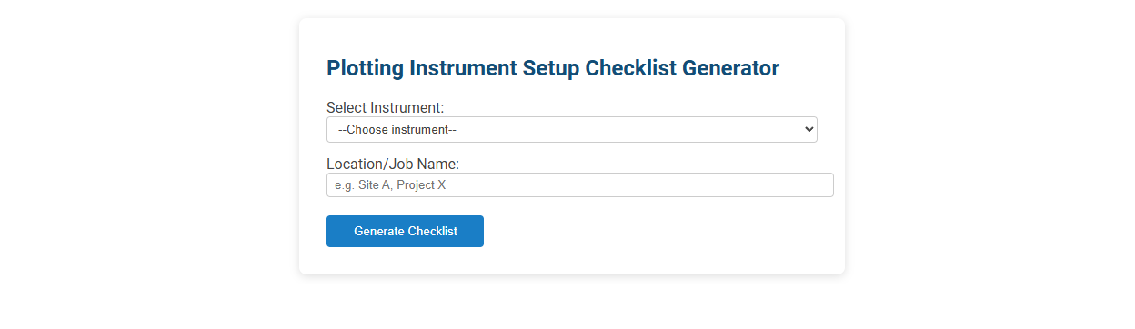 Free Online Tool for Creating Accurate Surveyor Plotting Instrument Setup Checklists