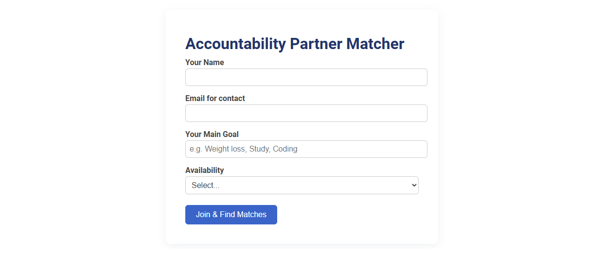 Boost Personal Growth with an Accountability Partner Matcher Free Online Tool