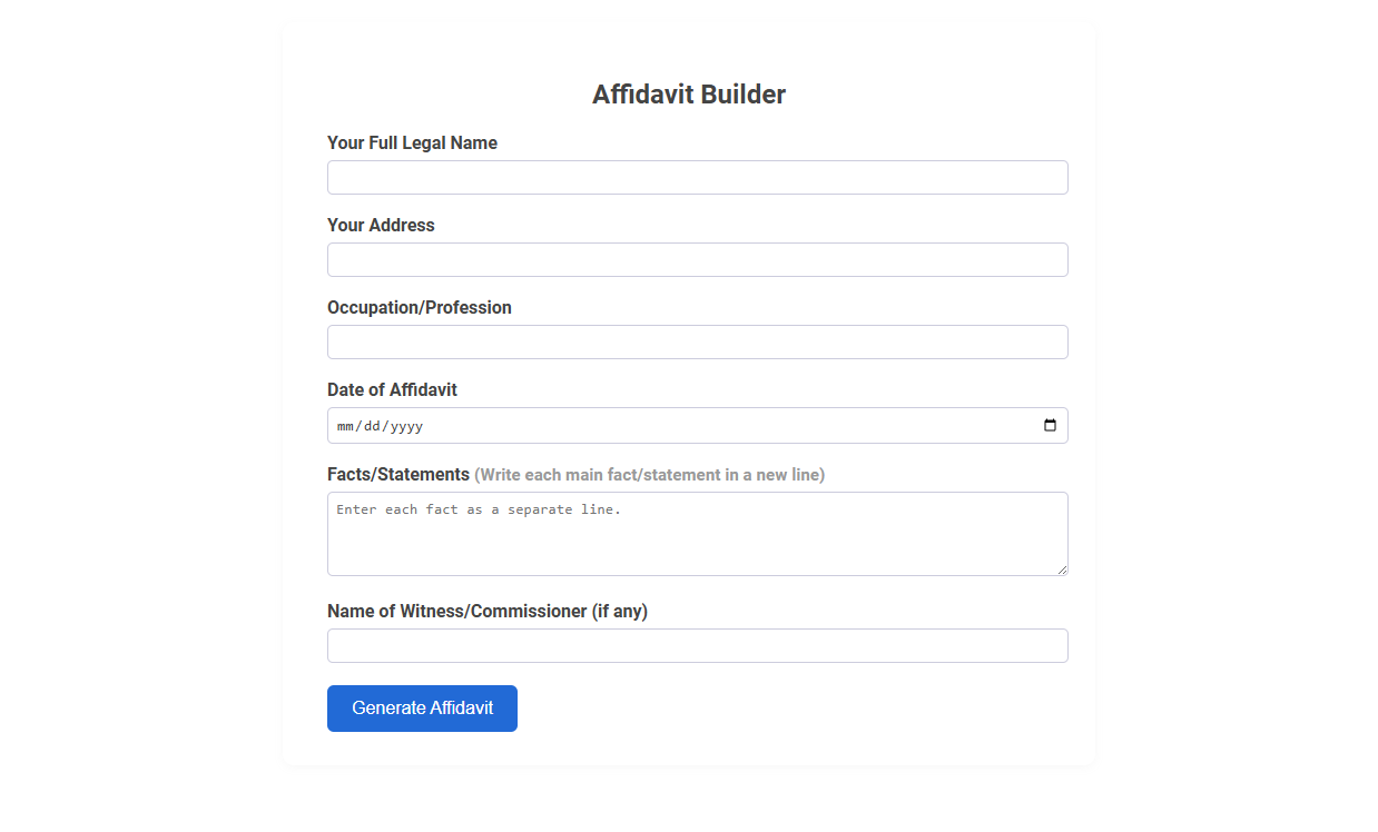 Free Online Tool for Effortless Affidavit Creation for Lawyers