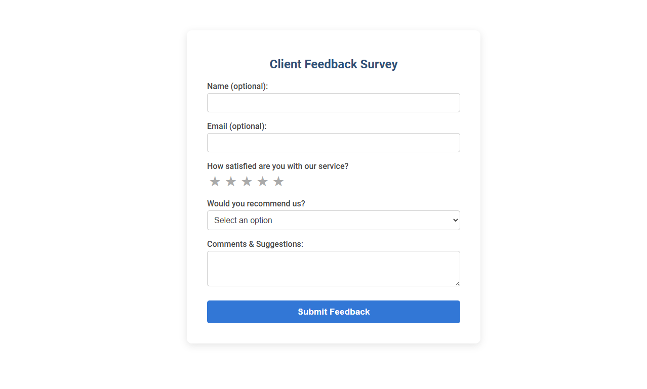 Free Online Tool for Gathering Valuable Client Feedback in the Consultant Industry