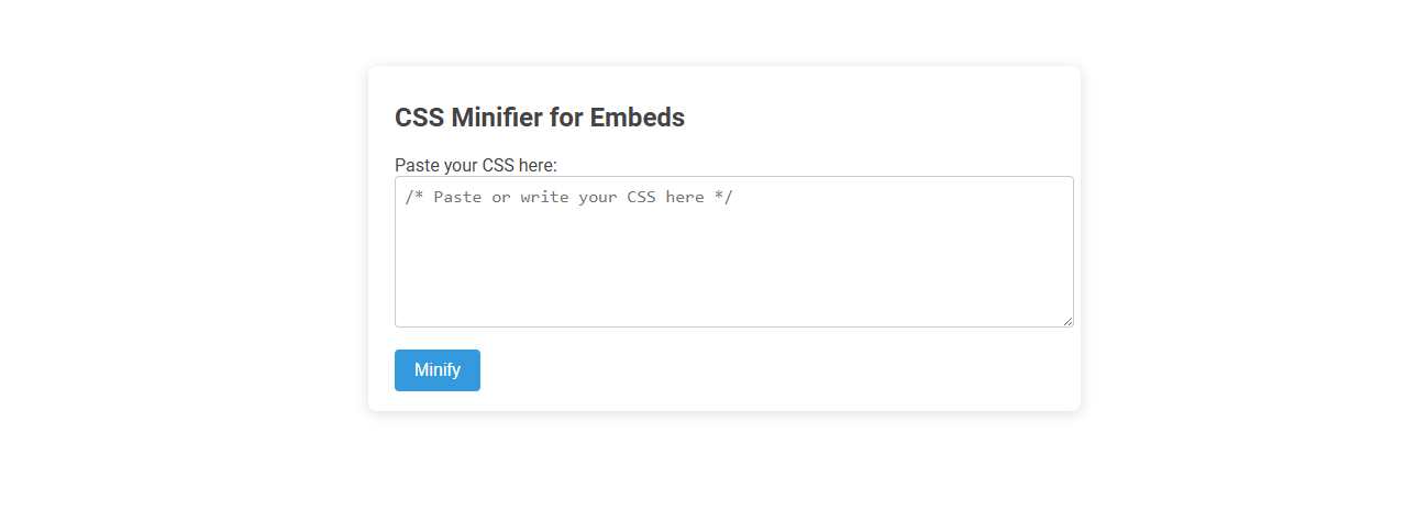Free Online Tool for CSS Minification in Publisher Embeds