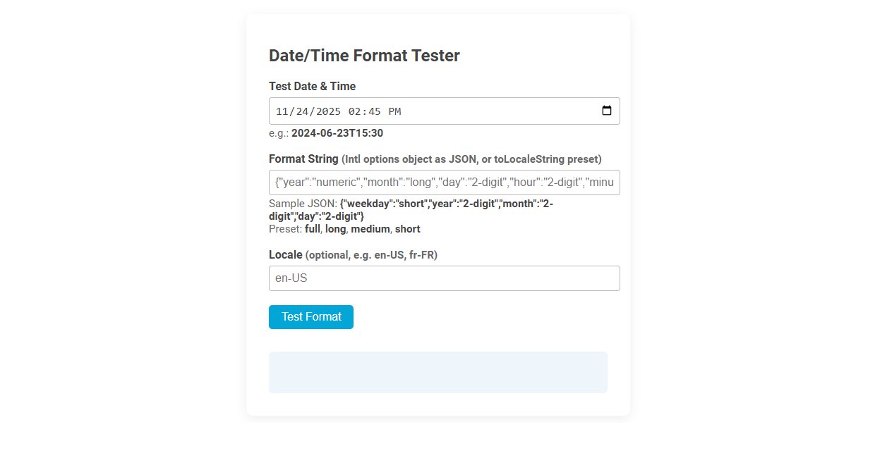 Enhance Data Consistency with a Free Online Tool for Date/Time Format Testing