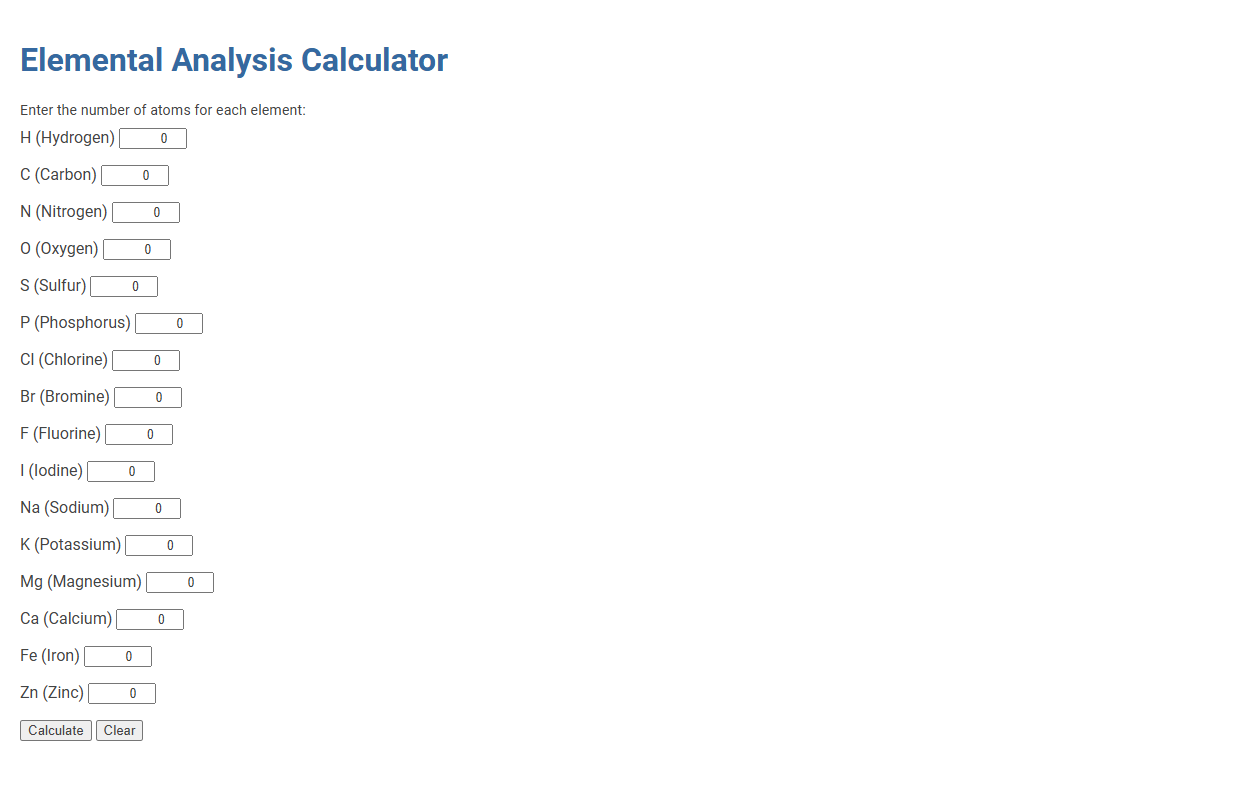 Elemental Analysis Calculator: Streamlining Chemistry Research with a Free Online Tool