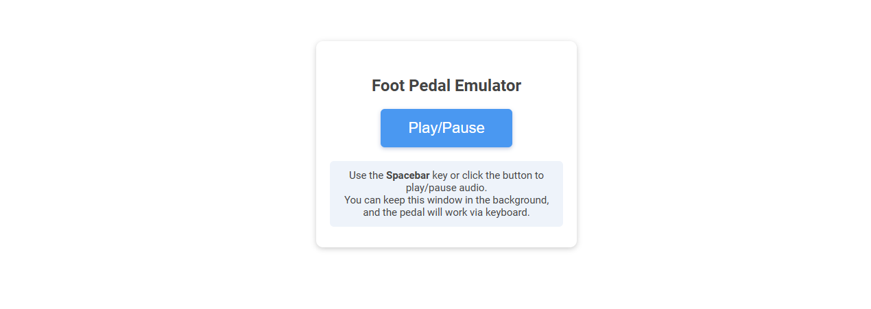 Free Online Tool for Transcribing Audio with Foot Pedal Emulator (Keyboard and Onscreen Controls)