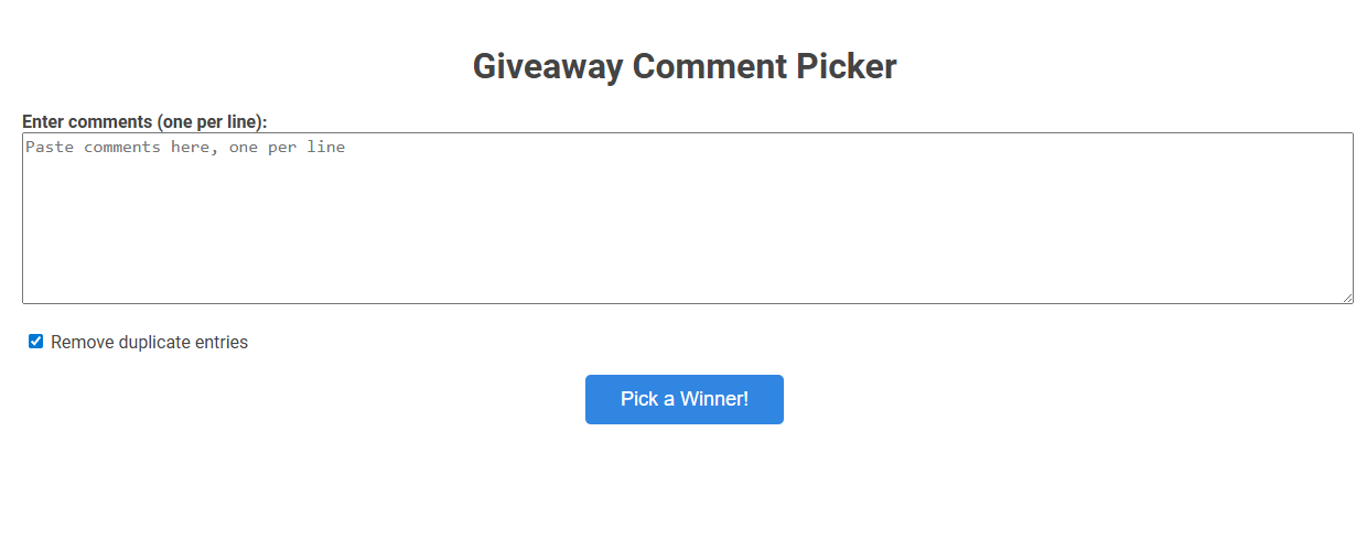 Free Online Tool for Selecting Giveaway Winners from Social Media Comments