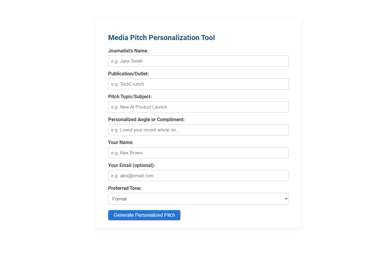 Free Online Tool for Media Pitch Personalization to Boost Publicist Outreach