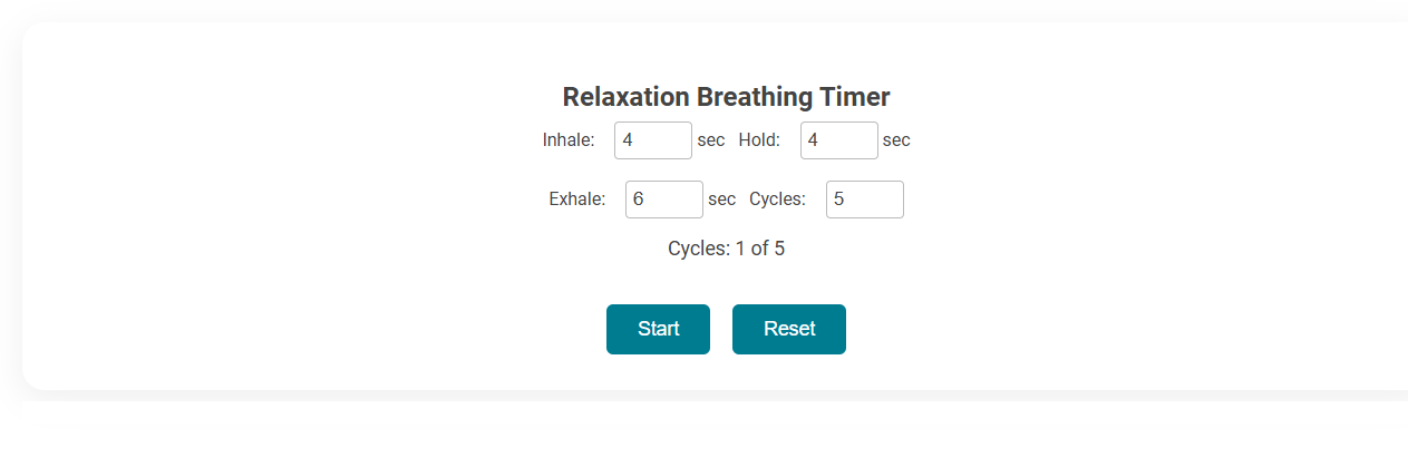 Free Online Tool for Guided Relaxation Breathing Timer in Therapy Sessions