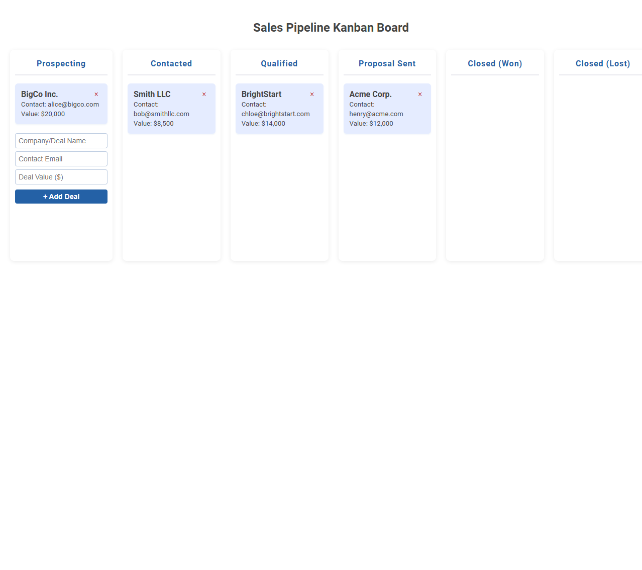Boost Sales Efficiency with a Free Online Tool for Pipeline Kanban Boards