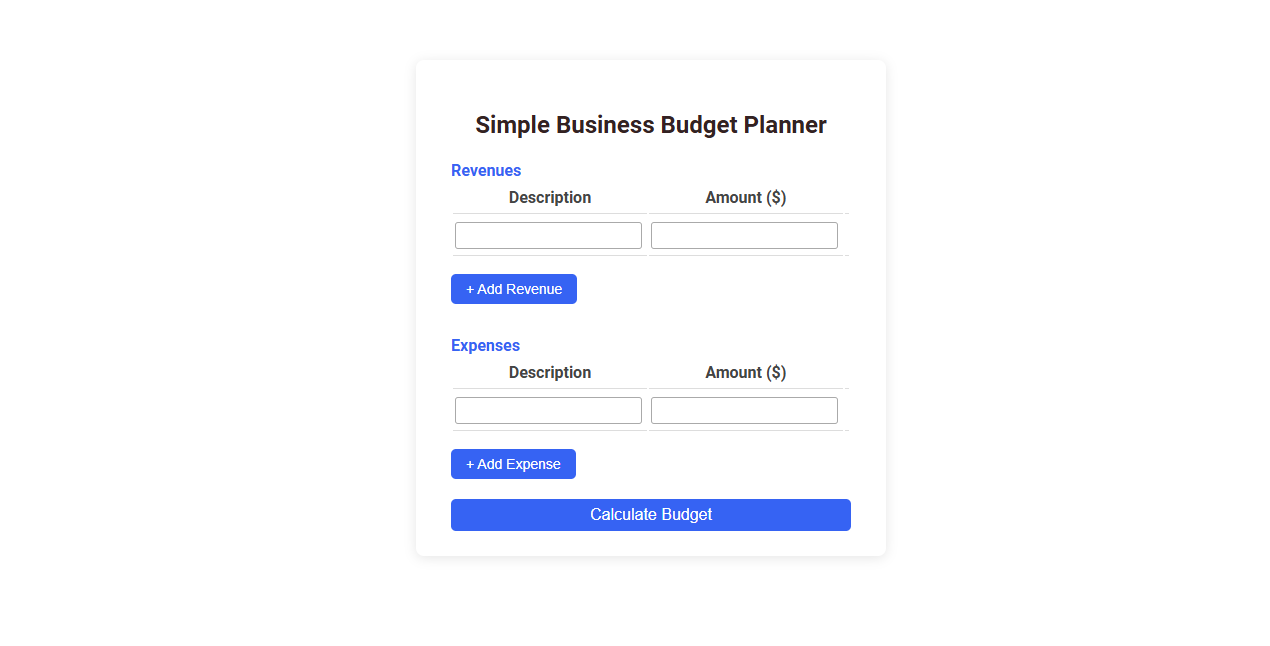 Free Online Tool for Creating a Simple Business Budget Planner for Entrepreneurs