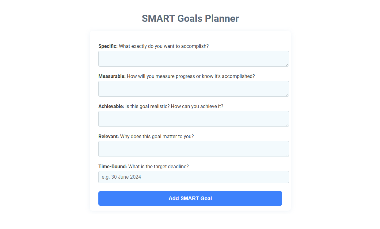 Achieve Success with Free Online Tool for SMART Goals Planning