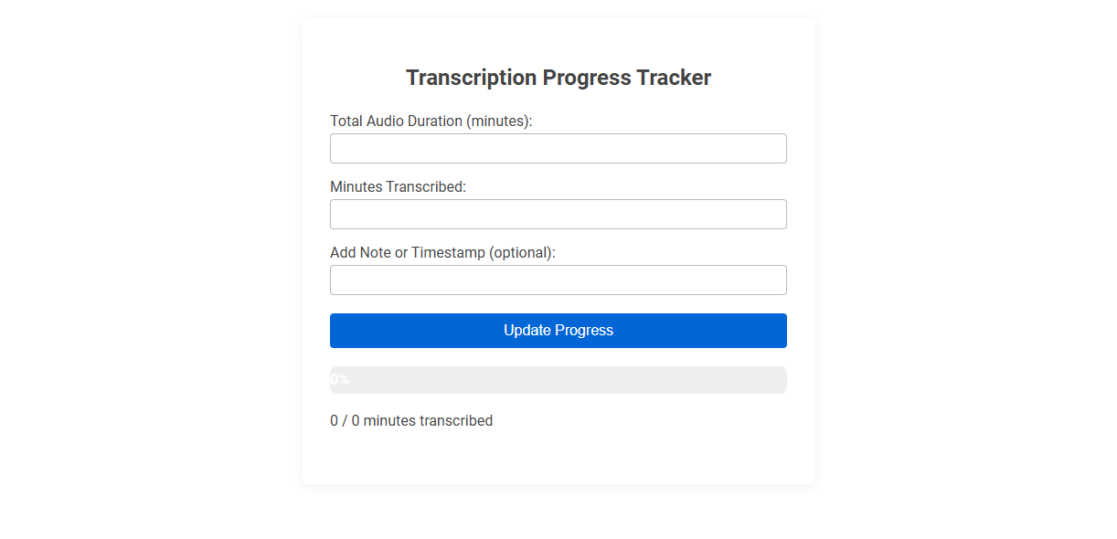 Free Online Tool for Tracking Transcription Progress Efficiently