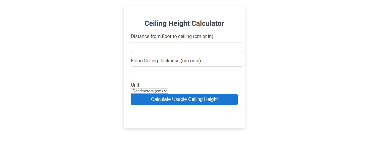 Free Online Tool for Accurate Ceiling Height Calculation