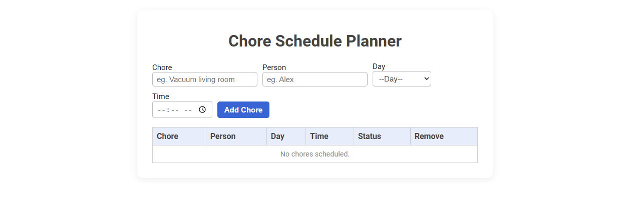 Effortless Chore Schedule Management with a Free Online Tool