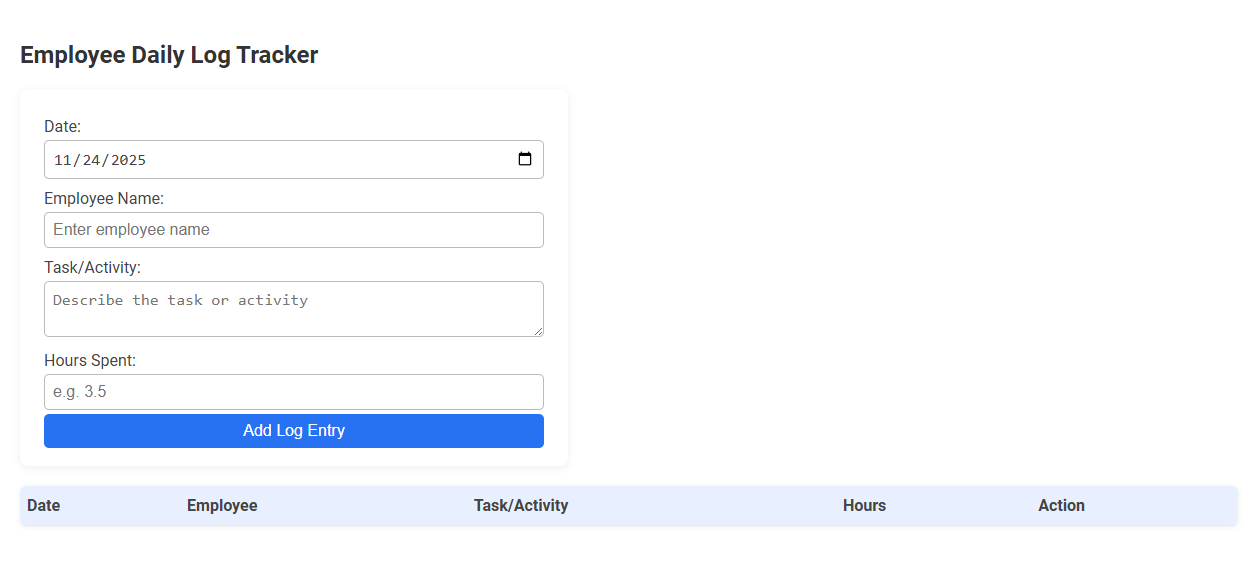 Free Online Tool for Efficient Employee Daily Log Tracking