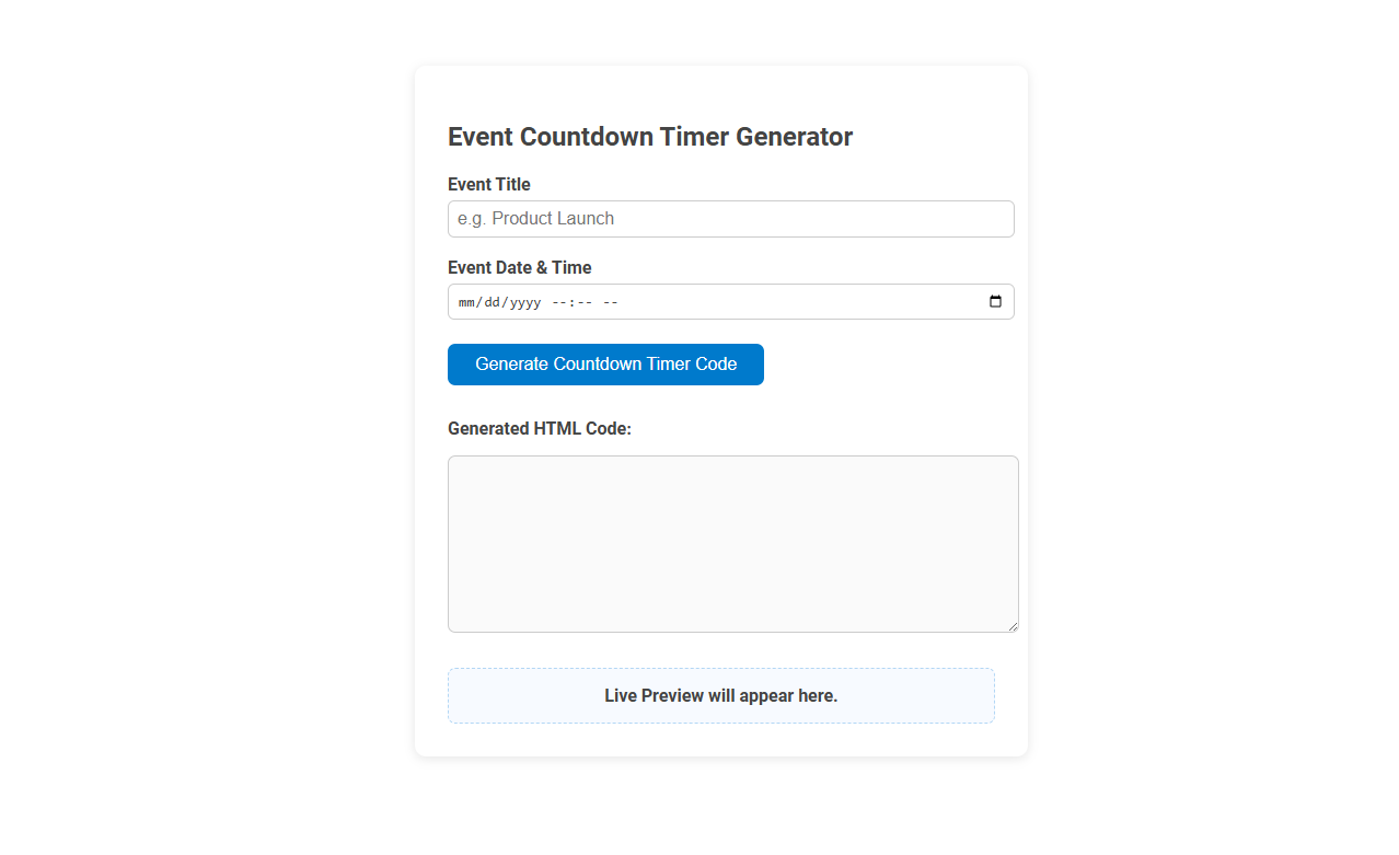 Free Online Tool for Creating Event Countdown Timers