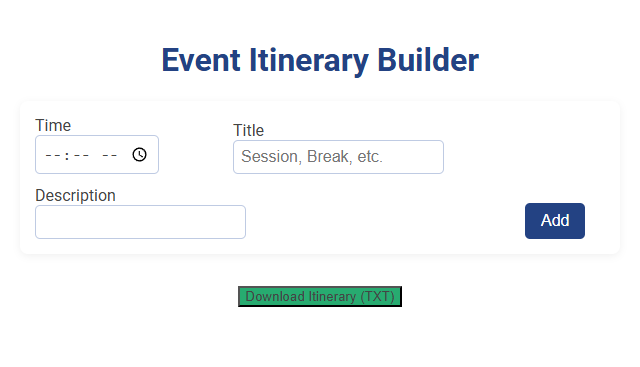 Free Online Tool for Effortless Event Itinerary Building
