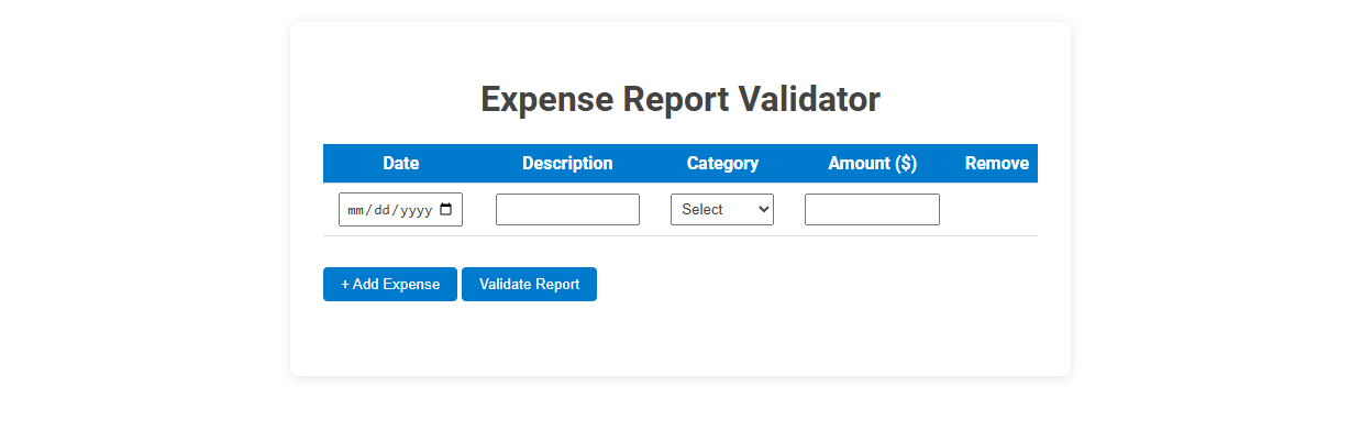 Free Online Tool for Expense Report Validation in Auditor Workflow