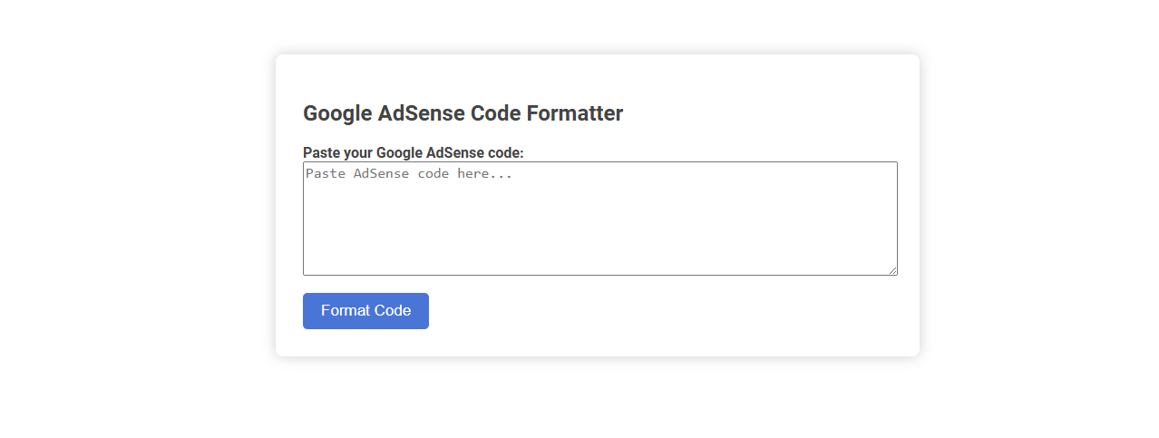 Free Online Tool for Formatting Google AdSense Code in the Publisher Category