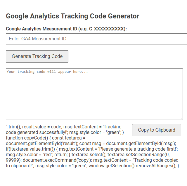 Free Online Tool for Generating Google Analytics Tracking Codes for Marketers
