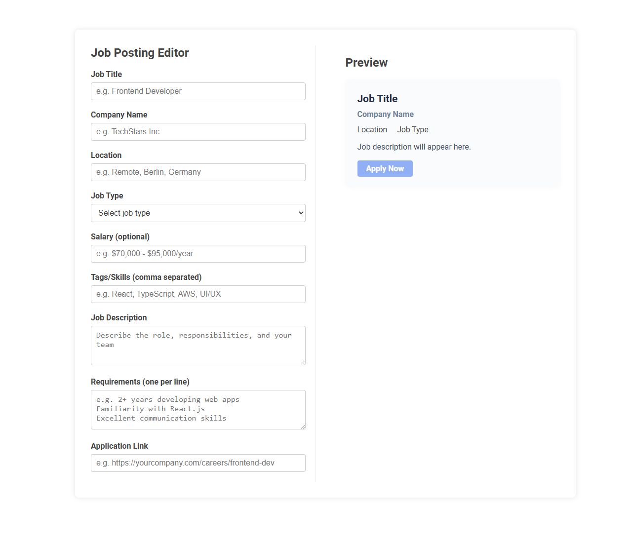 Free Online Tool for Job Posting Preview in the Recruiter Category