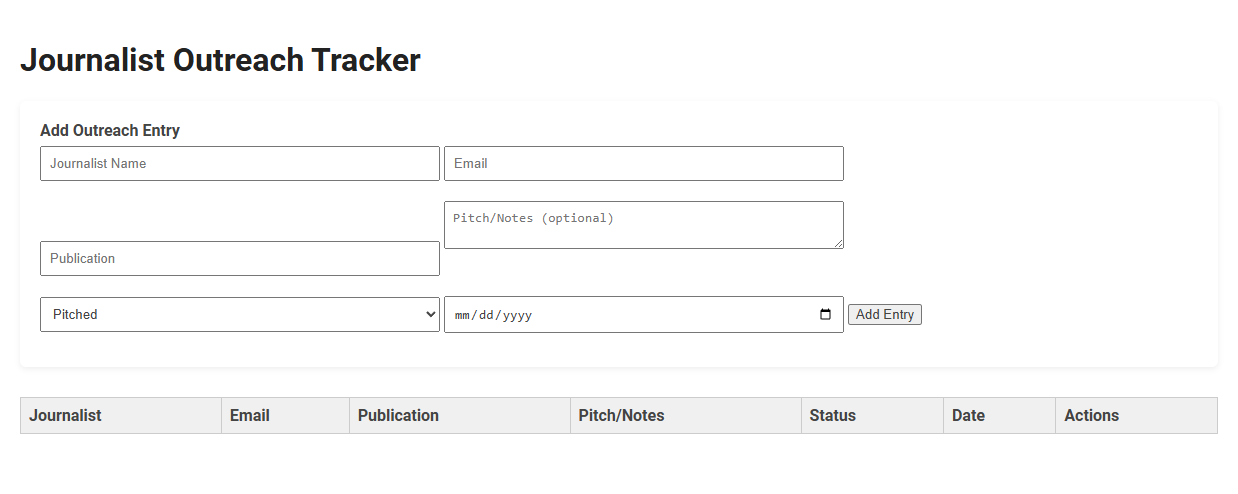 Free Online Tool for Streamlining Journalist Outreach Tracking