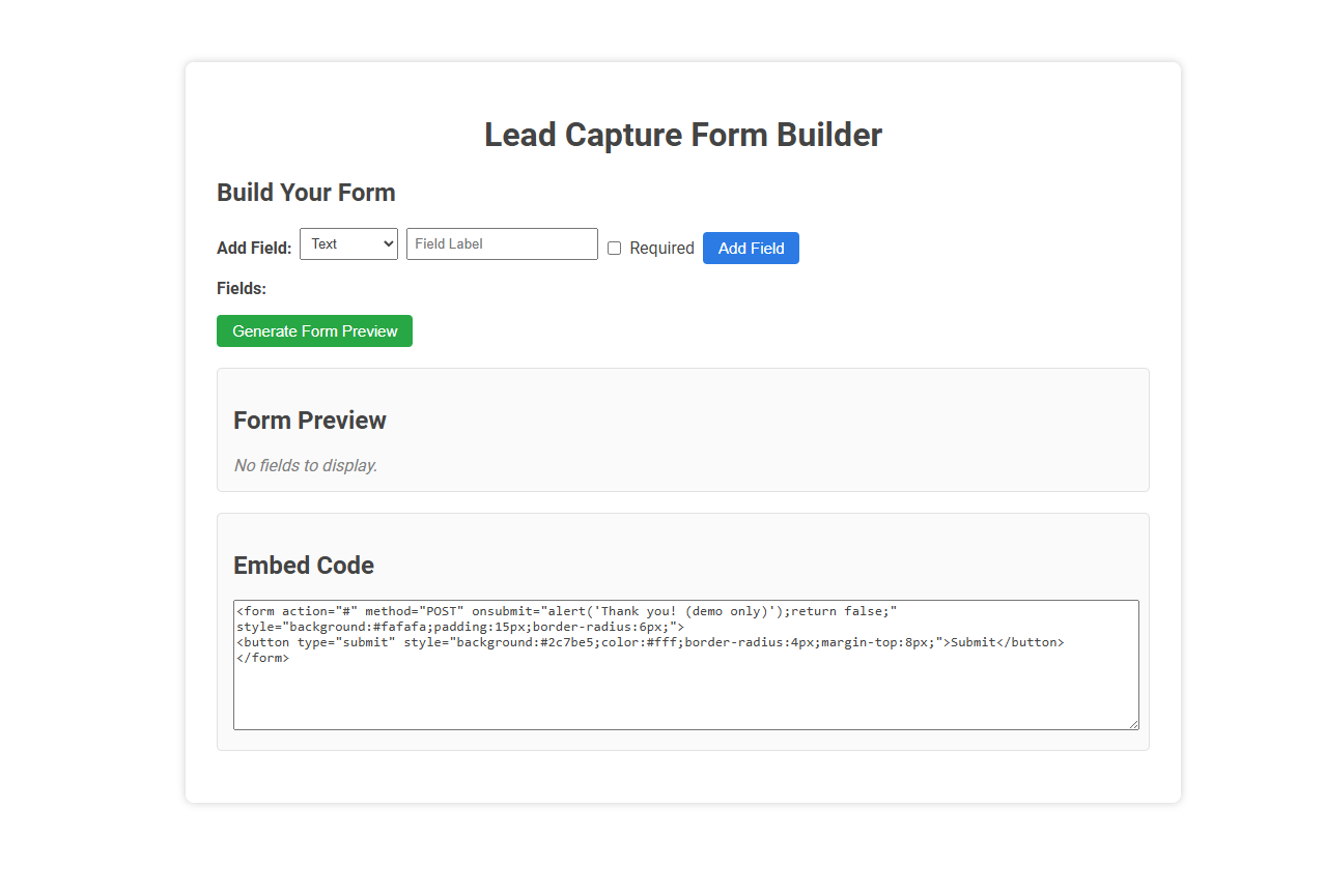 Free Online Tool for Entrepreneurs: Lead Capture Form Builder for Growing Your Business