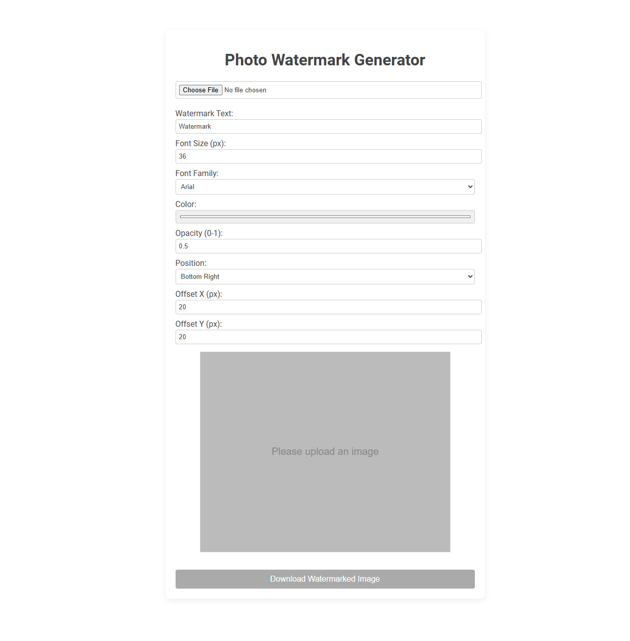 Free Online Tool for Effortless Photo Watermark Generation