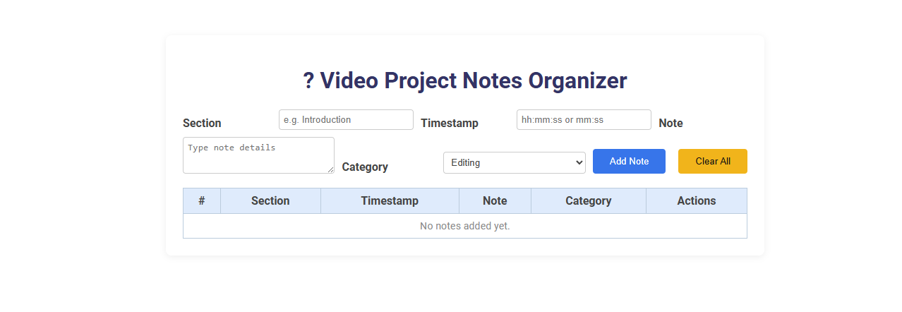 Free Online Tool for Organizing Video Project Notes for Videographers