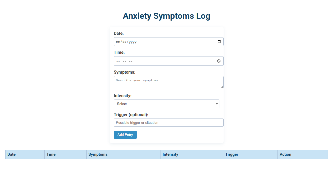 Free Online Tool for Tracking Anxiety Symptoms: A Therapist-Recommended Log