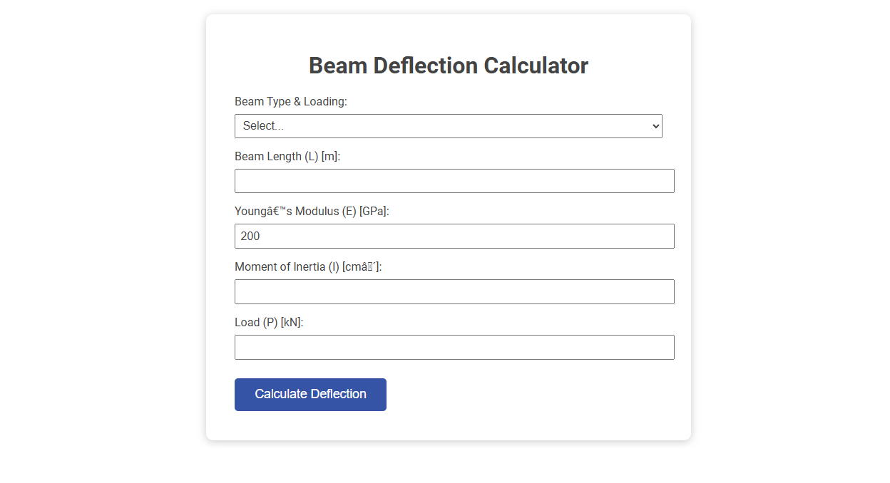 Free Online Tool for Accurate Beam Deflection Calculation