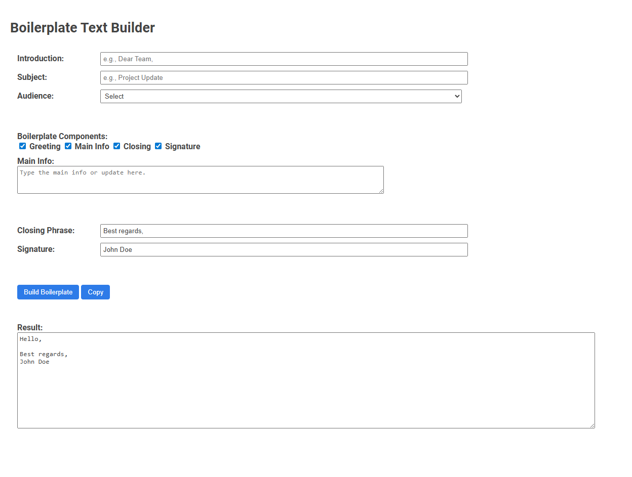 Free Online Tool for Crafting Publicist Boilerplate Text