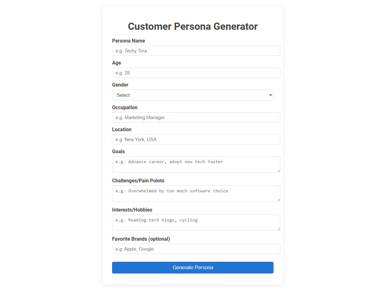 Free Online Tool for Generating Accurate Customer Personas