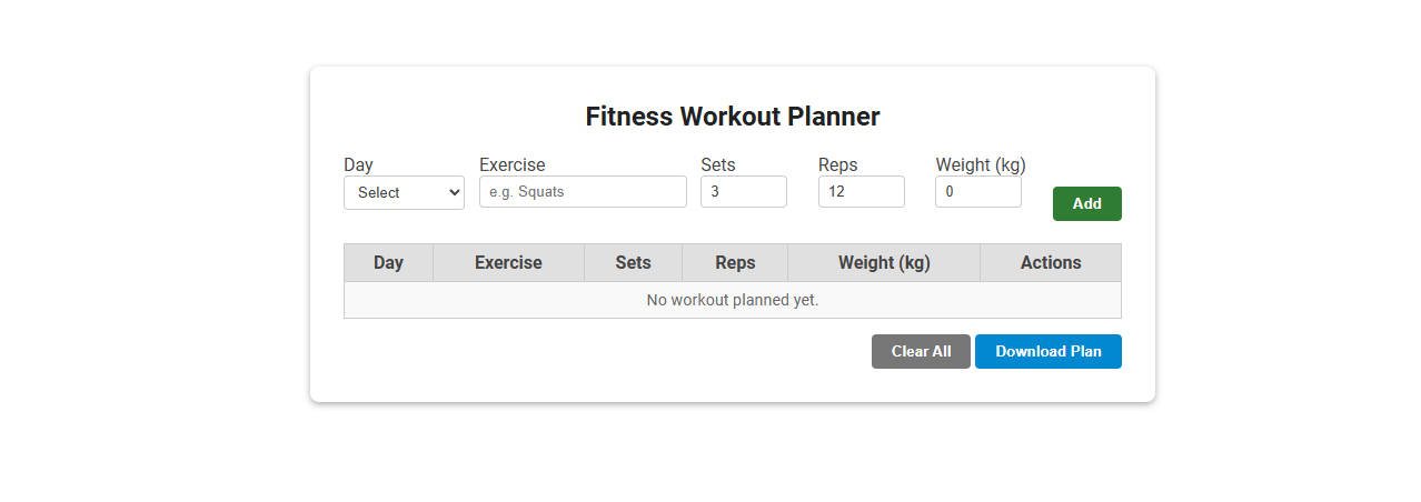 Free Online Tool for Effortless Fitness Workout Planning