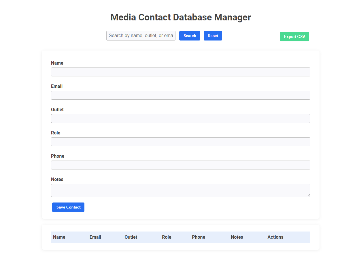 Free Online Tool for Effortless Media Contact Database Management