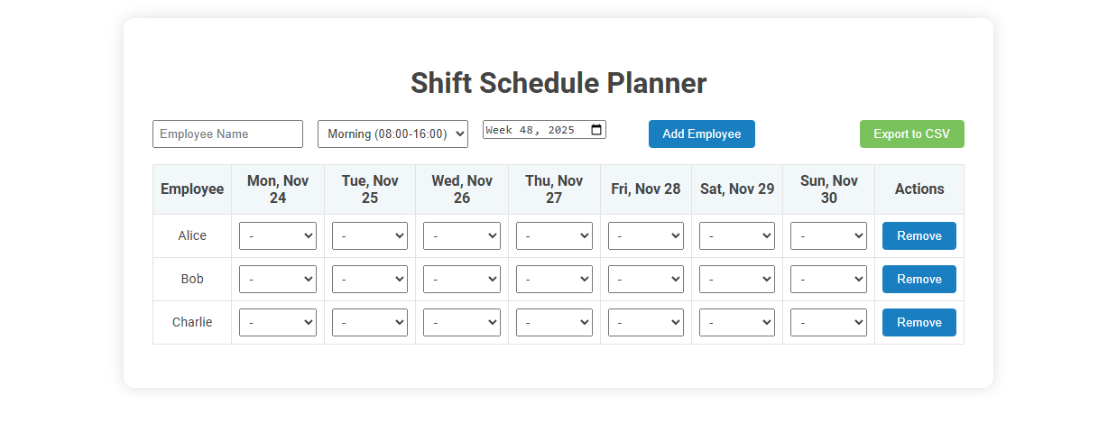 Free Online Tool for Effortless Shift Schedule Planning