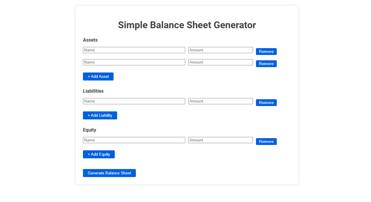 Free Online Tool for Effortless Balance Sheet Creation in Accounting
