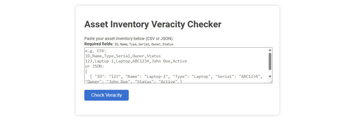 Free Online Tool for Verifying Asset Inventory Accuracy in Auditor Applications