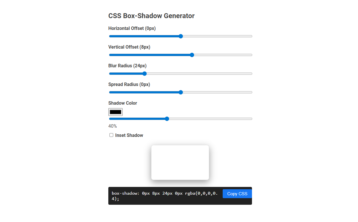 Free Online Tool for Effortless CSS Box-Shadow Design