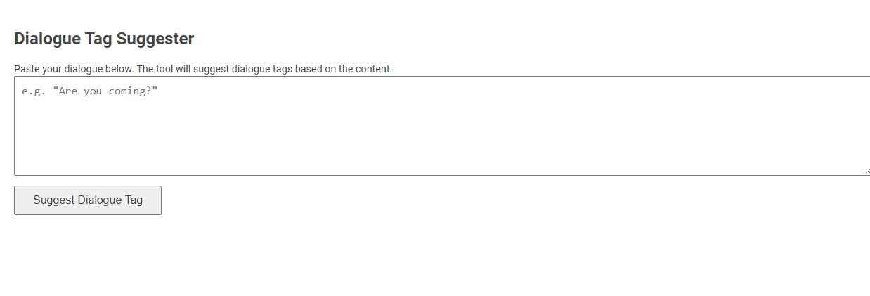 Enhancing Dialogue with a Free Online Tool for Tag Suggestions