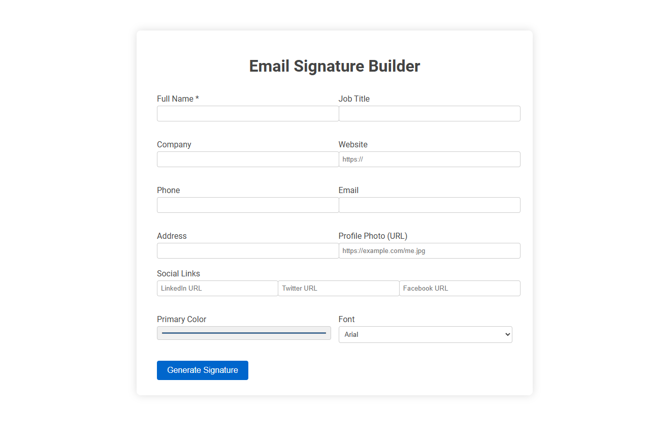 Professional Email Signature Builder: Create Branded Signatures with a Free Online Tool