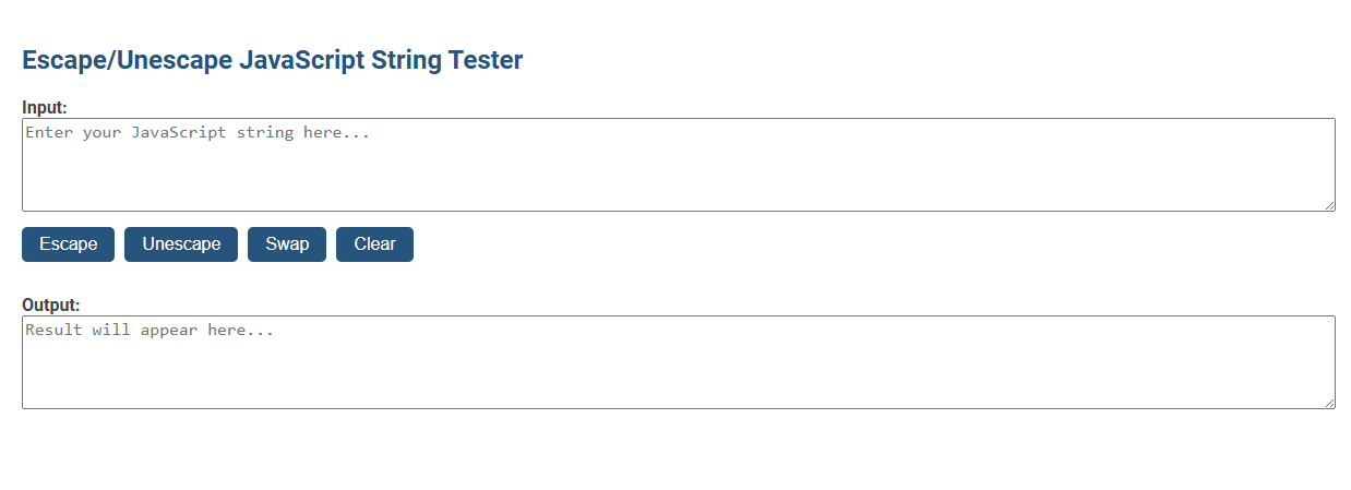 Free Online Tool for Escaping and Unescaping JavaScript Strings
