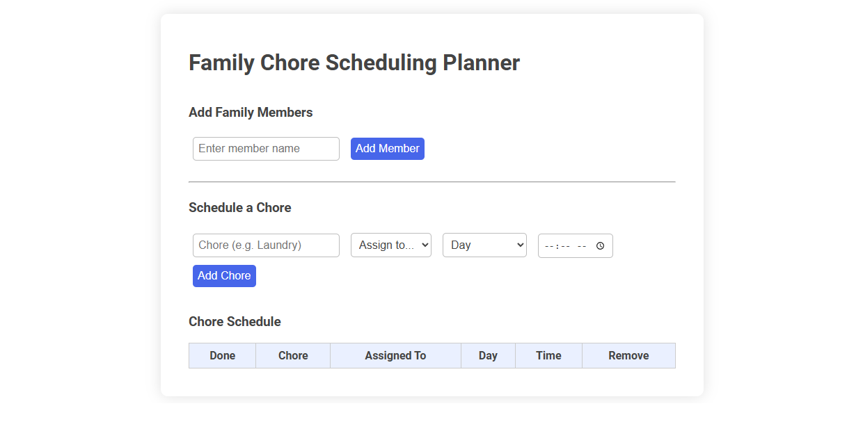 Efficient Family Chore Scheduling with a Free Online Tool
