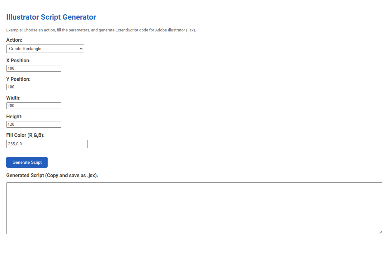 Free Online Tool for Effortless Illustrator Script Generation