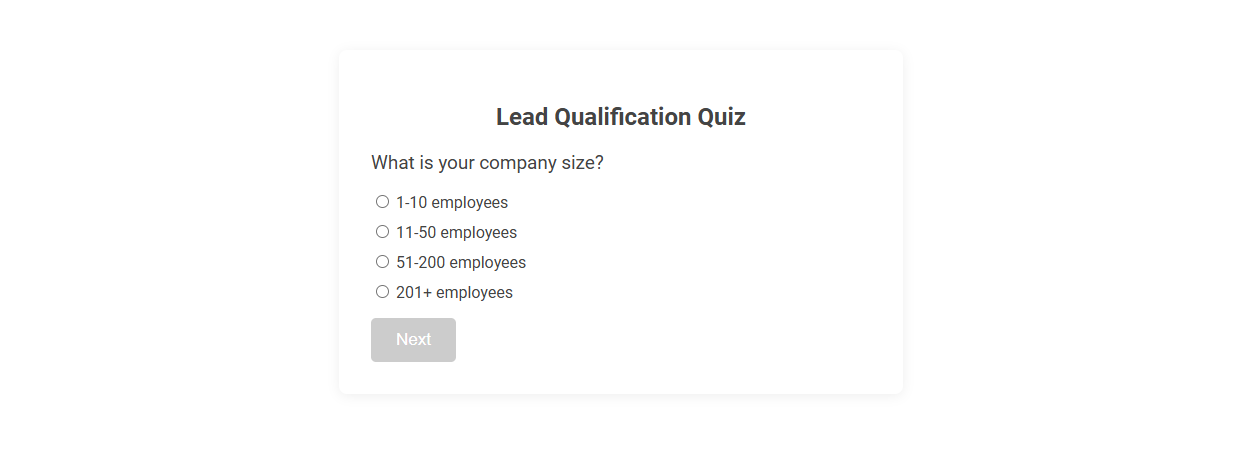 Free Online Tool for Lead Qualification Quiz in Salesperson Category