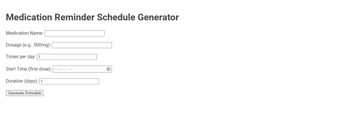 Free Online Tool for Creating Personalized Medication Reminder Schedules