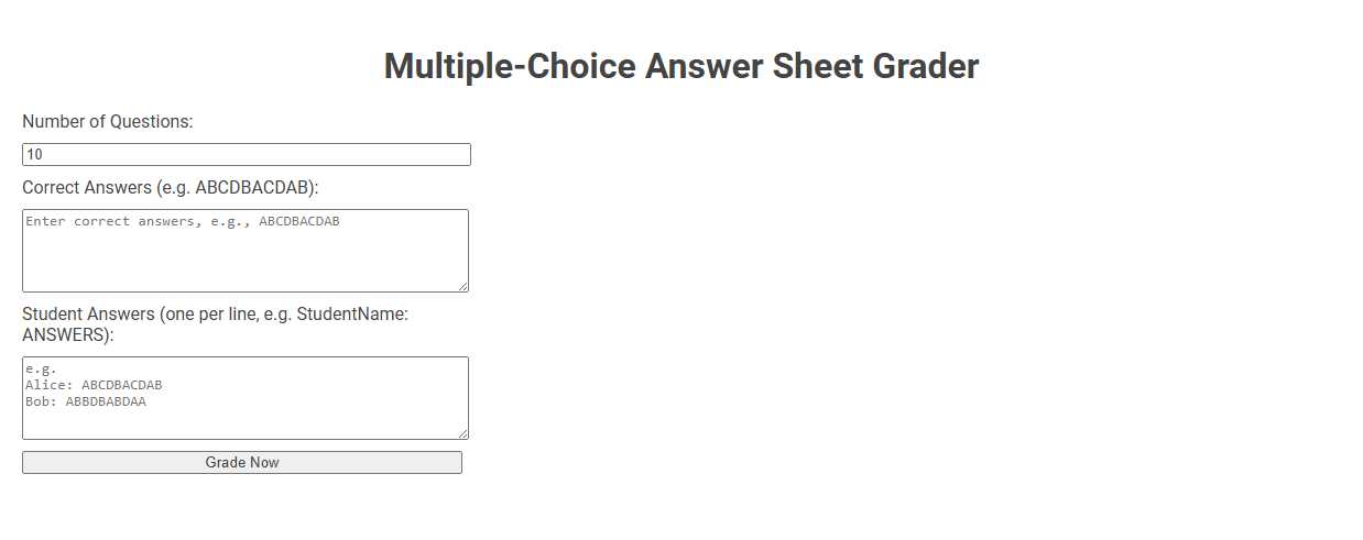 Free Online Tool for Grading Multiple-Choice Answer Sheets for Students
