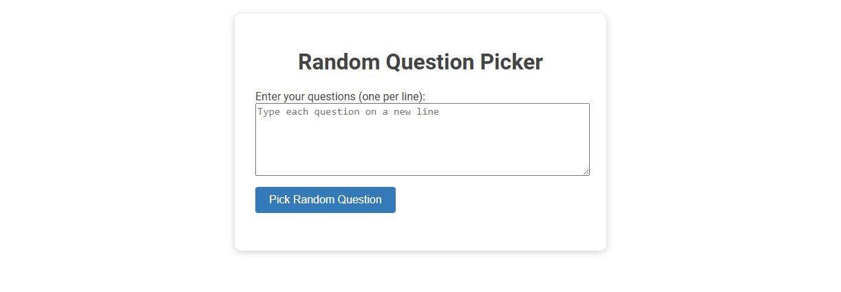 Free Online Tool for Random Question Selection in Training Sessions